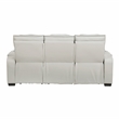 Pemberly Row Faux Leather Power Reclining Sofa LED Wireless USB in Taupe