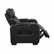 Pemberly Row Faux Leather Power Recliner with LED USB Storage Arms in Black