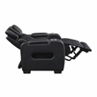 Pemberly Row Faux Leather Power Recliner with LED USB Storage Arms in Black