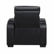 Pemberly Row Faux Leather Power Recliner with LED USB Storage Arms in Black