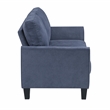 Pemberly Row Textured Fabric Loveseat with Flared Arms in Blue