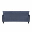 Pemberly Row Textured Fabric Sofa with Flared Arms Pocket Coils in Blue