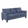 Pemberly Row Textured Fabric Sofa with Flared Arms Pocket Coils in Blue