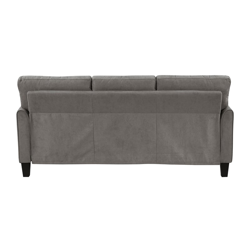 Pemberly Row Textured Fabric Sofa with Flared Arms Pocket Coils in Chocolate