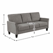 Pemberly Row Textured Fabric Sofa with Flared Arms Pocket Coils in Chocolate