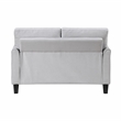 Pemberly Row Textured Fabric Loveseat with Flared Arms in Gray