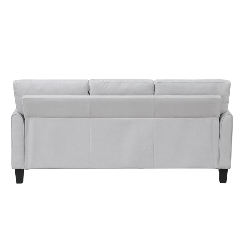 Pemberly Row Textured Fabric Sofa with Flared Arms Pocket Coils in Gray