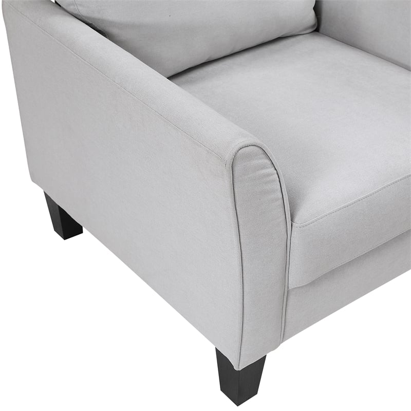 Pemberly Row Textured Fabric Sofa with Flared Arms Pocket Coils in Gray