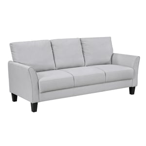 Pemberly Row Textured Fabric Sofa with Flared Arms Pocket Coils in Gray