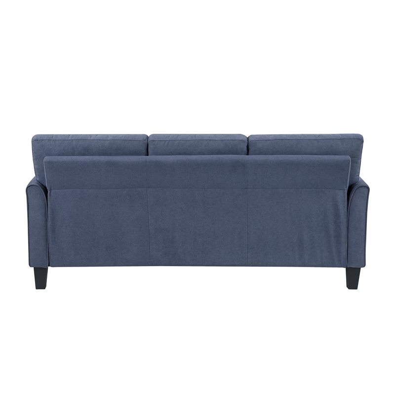 Pemberly Row Textured Fabric Sofa with Flared Arms Pocket Coils in Blue