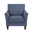 Pemberly Row Textured Fabric Sofa with Flared Arms Pocket Coils in Blue