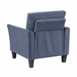 Pemberly Row Textured Fabric Sofa with Flared Arms Pocket Coils in Blue