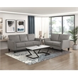 Pemberly Row Textured Fabric Loveseat with Flared Arms Pocket Coils in Chocolate