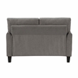 Pemberly Row Textured Fabric Loveseat with Flared Arms Pocket Coils in Chocolate