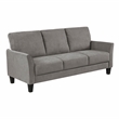 Pemberly Row Textured Fabric Loveseat with Flared Arms Pocket Coils in Chocolate