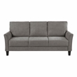Pemberly Row Textured Fabric Loveseat with Flared Arms Pocket Coils in Chocolate