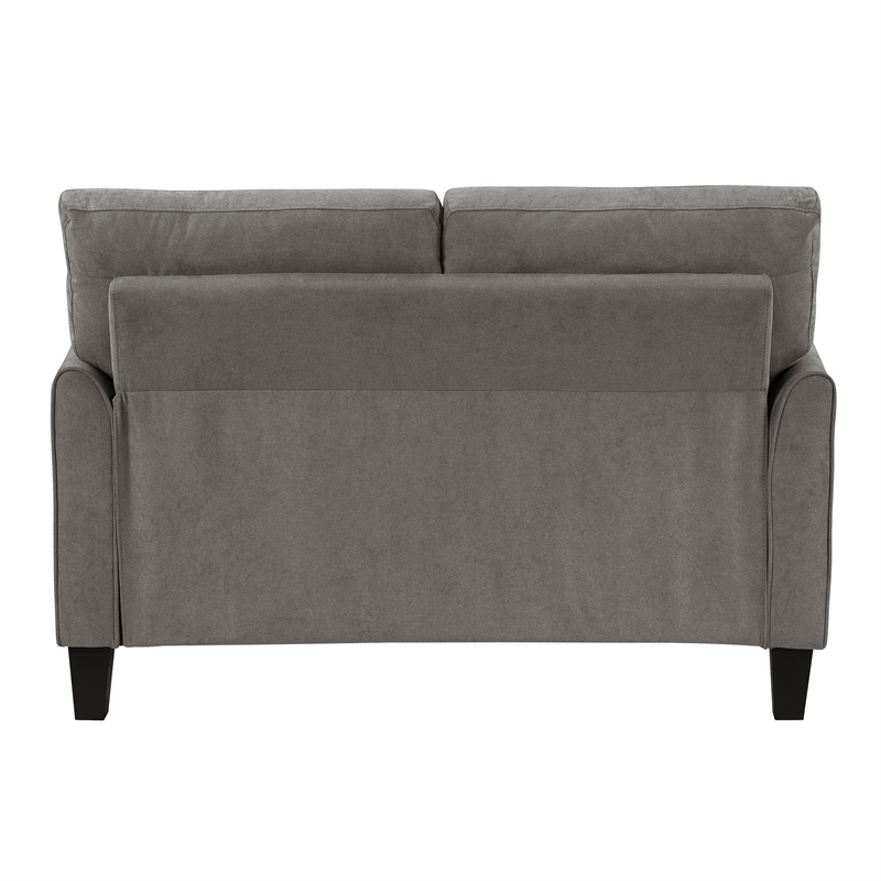 Pemberly Row Textured Fabric Sofa with Flared Arms Pocket Coils in Chocolate