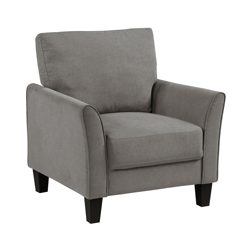 Pemberly Row Textured Fabric Sofa with Flared Arms Pocket Coils in Chocolate