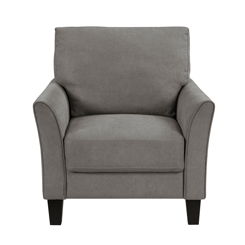 Pemberly Row Textured Fabric Sofa with Flared Arms Pocket Coils in Chocolate