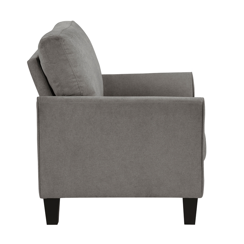 Pemberly Row Textured Fabric Sofa with Flared Arms Pocket Coils in Chocolate