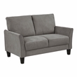 Pemberly Row Textured Fabric Sofa with Flared Arms Pocket Coils in Chocolate