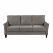 Pemberly Row Textured Fabric Sofa with Flared Arms Pocket Coils in Chocolate