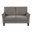 Pemberly Row Textured Fabric Sofa with Flared Arms Pocket Coils in Chocolate