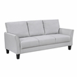 Pemberly Row Textured Fabric Loveseat with Flared Arms Pocket Coils in Gray