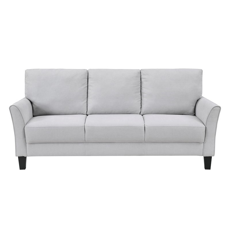 Pemberly Row Textured Fabric Sofa with Flared Arms Pocket Coils in Gray