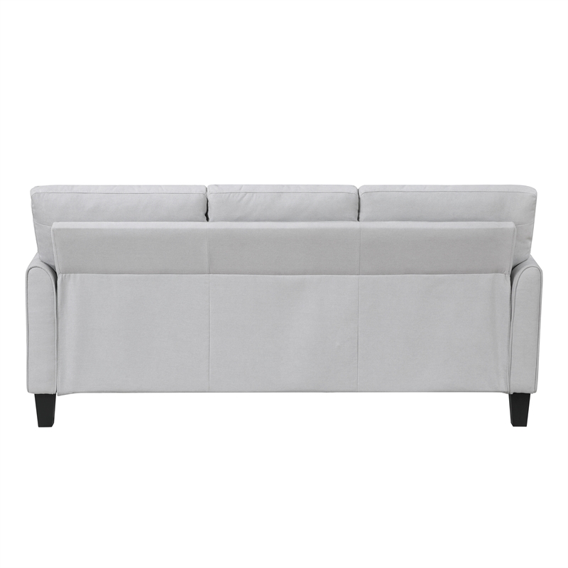 Pemberly Row Textured Fabric Sofa with Flared Arms Pocket Coils in Gray
