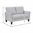 Pemberly Row Textured Fabric Sofa with Flared Arms Pocket Coils in Gray