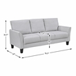 Pemberly Row Textured Fabric Sofa with Flared Arms Pocket Coils in Gray