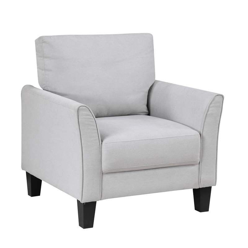 Pemberly Row Textured Fabric Sofa with Flared Arms Pocket Coils in Gray