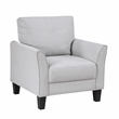Pemberly Row Textured Fabric Sofa with Flared Arms Pocket Coils in Gray