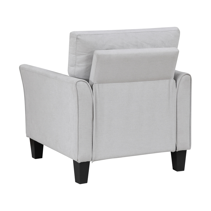 Pemberly Row Textured Fabric Sofa with Flared Arms Pocket Coils in Gray