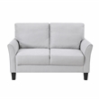 Pemberly Row Textured Fabric Sofa with Flared Arms Pocket Coils in Gray