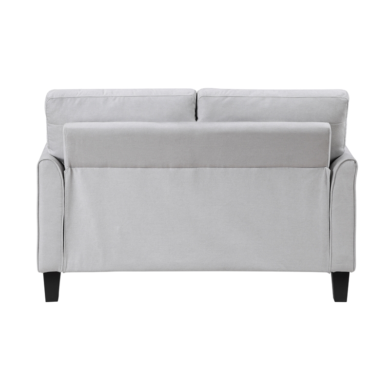 Pemberly Row Textured Fabric Sofa with Flared Arms Pocket Coils in Gray