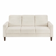Pemberly Row Corduroy Fabric Loveseat with Track Arms Pocket Coils in Beige