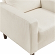Pemberly Row Corduroy Fabric Sofa with Track Arms Pocket Coils in Beige