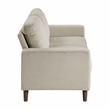 Pemberly Row Corduroy Fabric Loveseat with Track Arms Pocket Coils in Taupe
