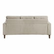 Pemberly Row Corduroy Fabric Loveseat with Track Arms Pocket Coils in Taupe