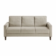 Pemberly Row Corduroy Fabric Sofa with Track Arms Pocket Coils in Taupe