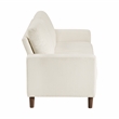 Pemberly Row Corduroy Loveseat with Track Arms Pocket Coils in Beige