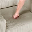 Pemberly Row Corduroy Fabric Sofa with Track Arms Pocket Coils in Taupe
