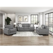 Pemberly Row Chenille Sofa with Reversible Cushions Nailhead Trim in Dark Gray