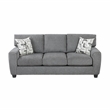 Pemberly Row Chenille Sofa with Reversible Cushions Nailhead Trim in Dark Gray