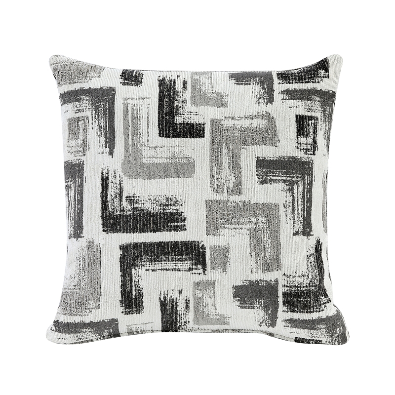 Pemberly Row Chenille Sofa with Reversible Cushions Nailhead Trim in Dark Gray