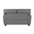 Pemberly Row Chenille Loveseat Reversible Cushions Nailhead Pillows in Dark Gray