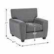 Pemberly Row Sofa Reversible Cushions Nailhead Trim Pillows in Dark Gray