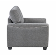 Pemberly Row Sofa Reversible Cushions Nailhead Trim Pillows in Dark Gray